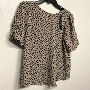 Beige printed Papermoon petite top.